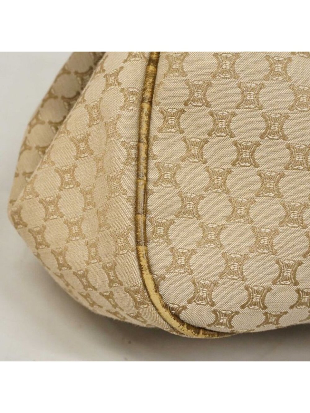 Celine Handbag Macadam Nylon Canvas Beige Champagne Gold - Picture 7 of 10